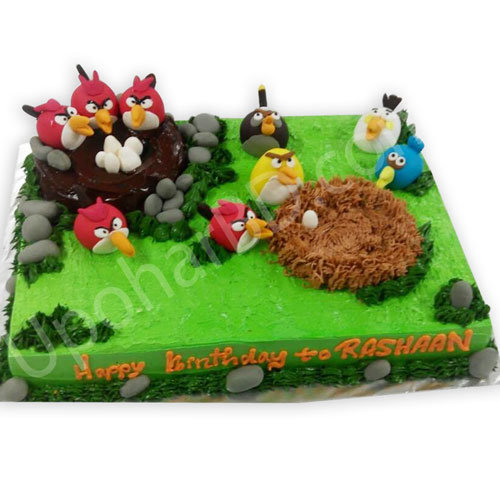 Angry birds nest cake